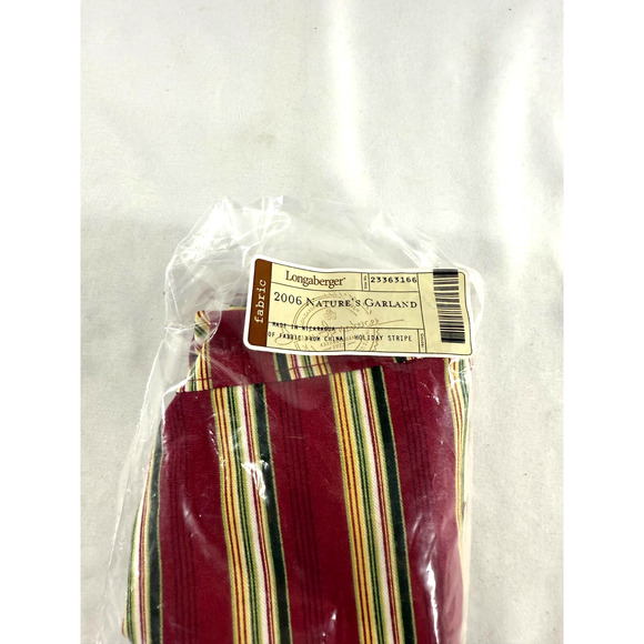 2006 Longaberger Nature's Garland Holiday Stripe Fabric Liner 23363166 - Picture 2 of 3